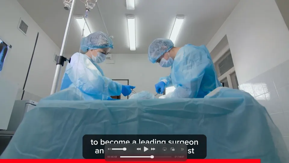 Exemplo de B-roll de banco: cirurgia
